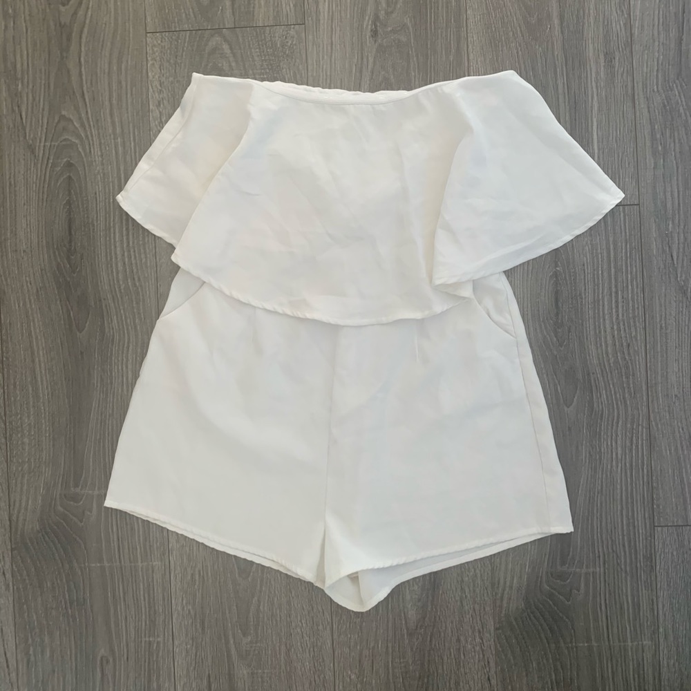 Missguided White Strapless Romper